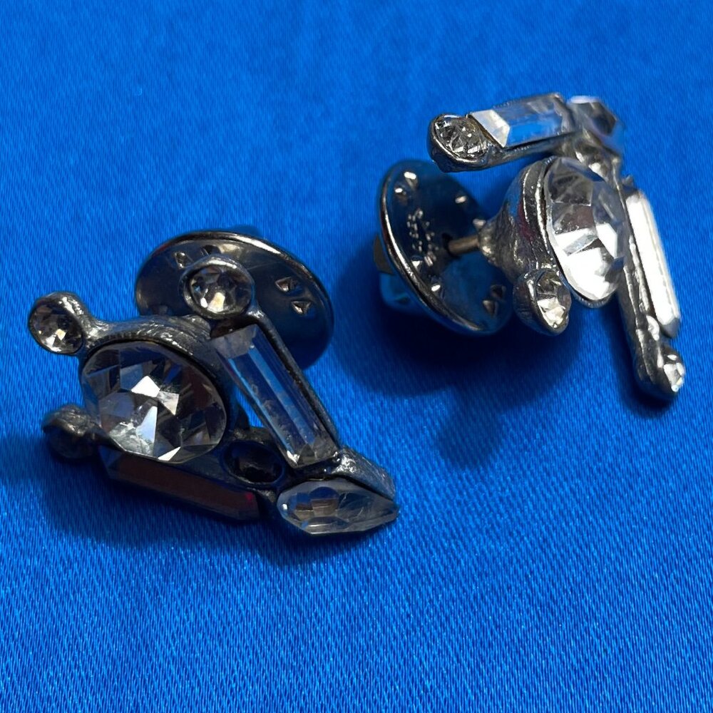 Vintage Rhinestone Airplane Lapel Pins